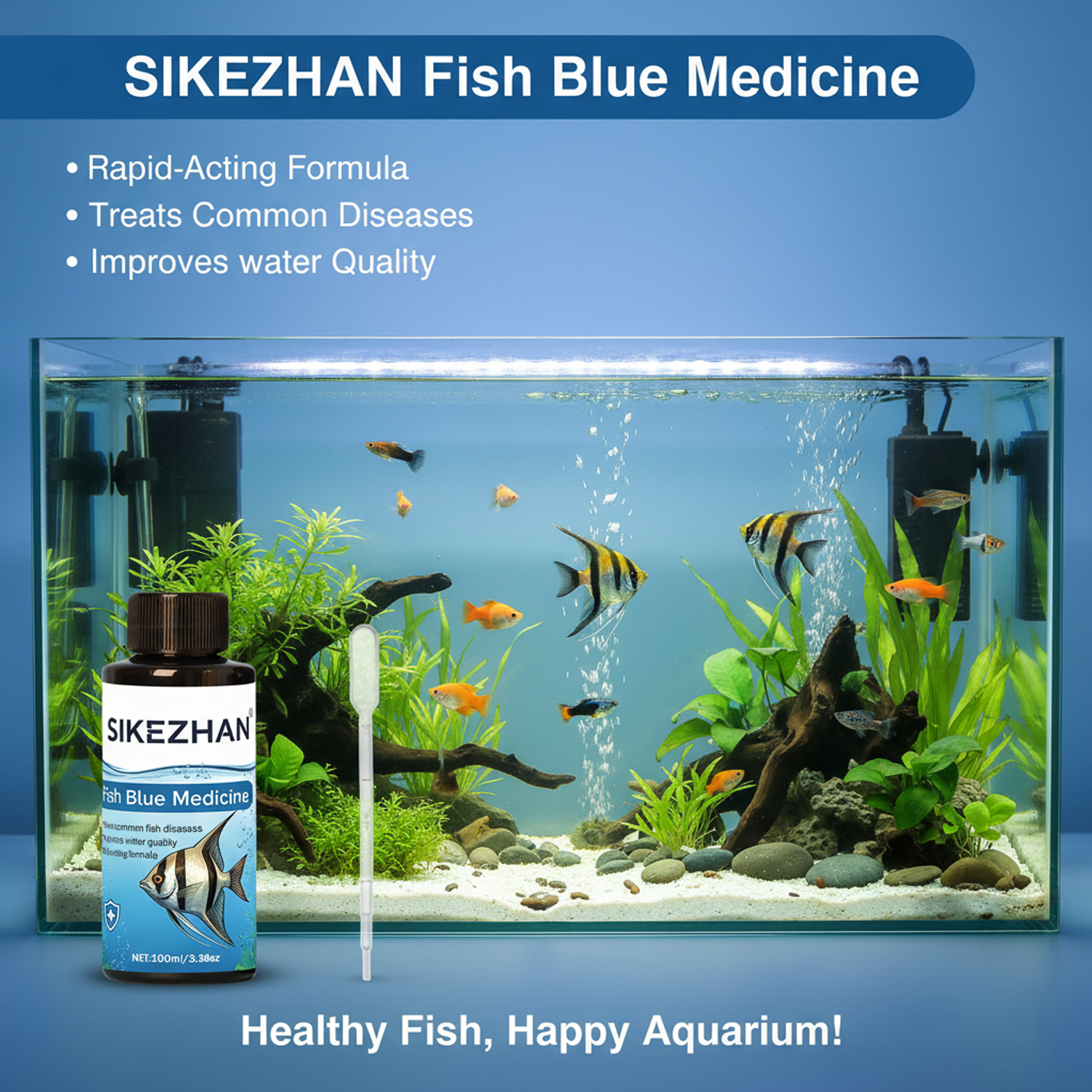 Aquarium Fish Big - Large 500ml Methylene Blue Fish Treatment