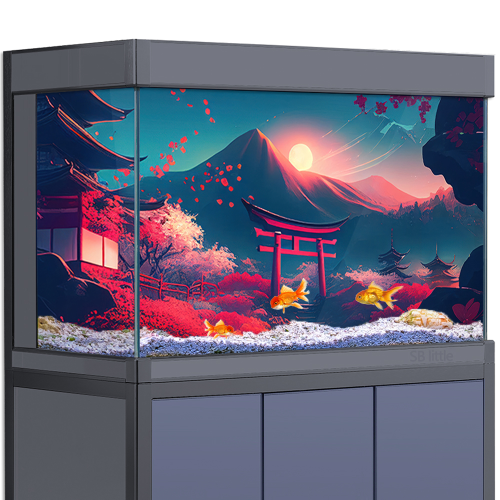 Aquarium Fish Japanese - Aquarium Background Sticker Decoration for Fish