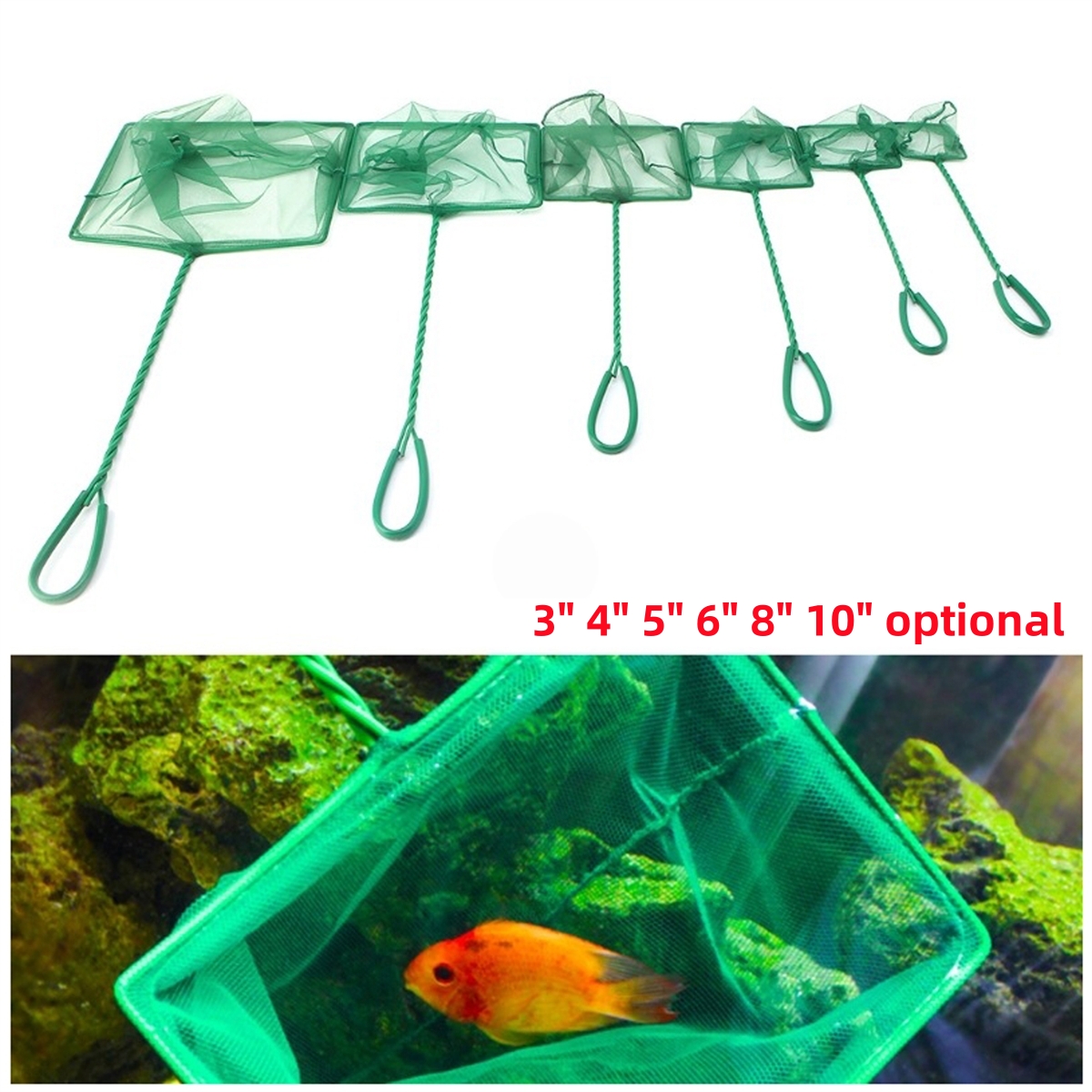 Aquarium Fish Long - 3~10 Inch Portable Nylon Green Fish