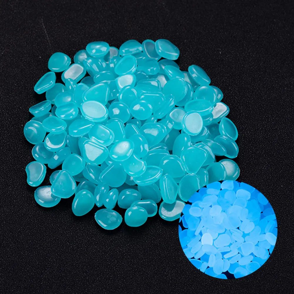 Aquarium Fish Farm - 100Pcs Pebbles Glow In The Dark