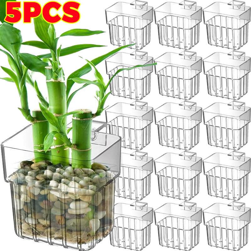 Aquarium Fish Farm - 1/5pcs Aquarium Decoration Plant Cup Transparent