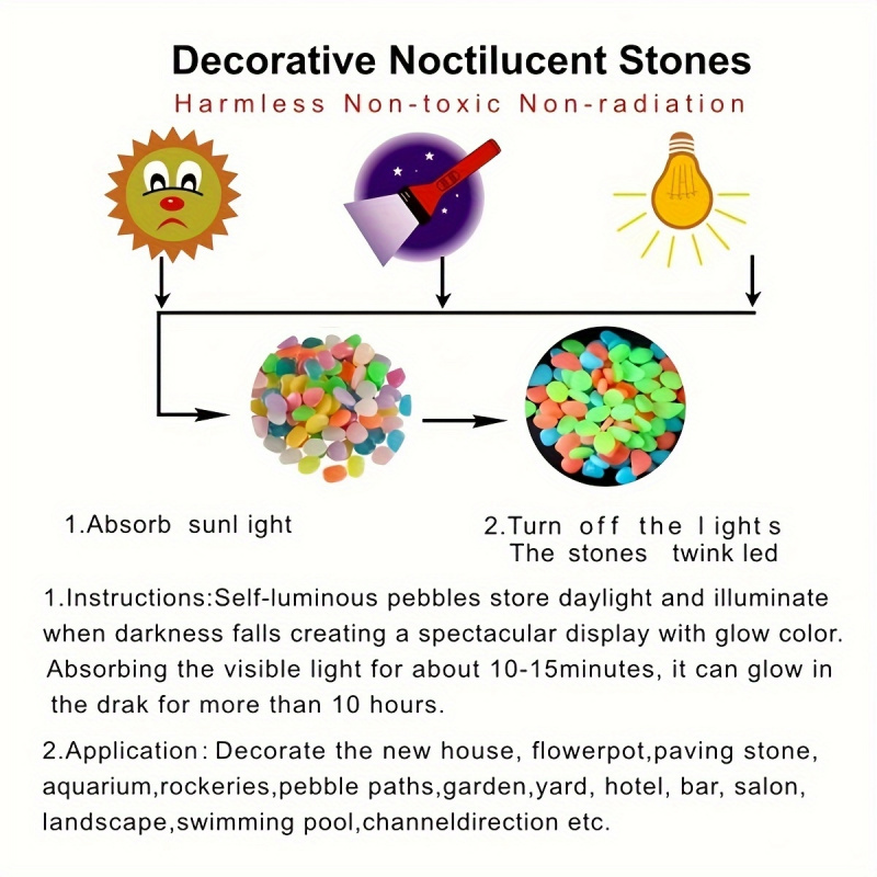 Glowing pebbles100-500pcsLumin - Aquarium Fish Farm recensione e prezzo