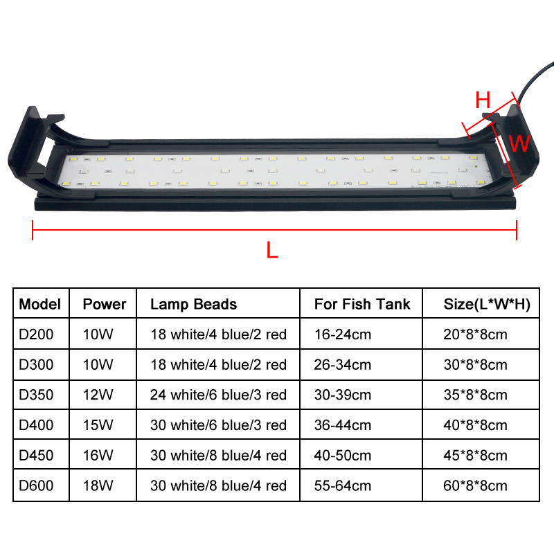 Aquarium LED Light for 16-64CM - Aquarium Fish Light Lamp recensione e prezzo